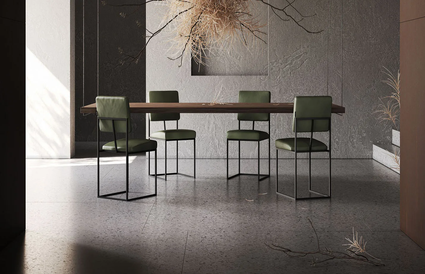 Gram chair Desna Musk and black texturized steel ls1