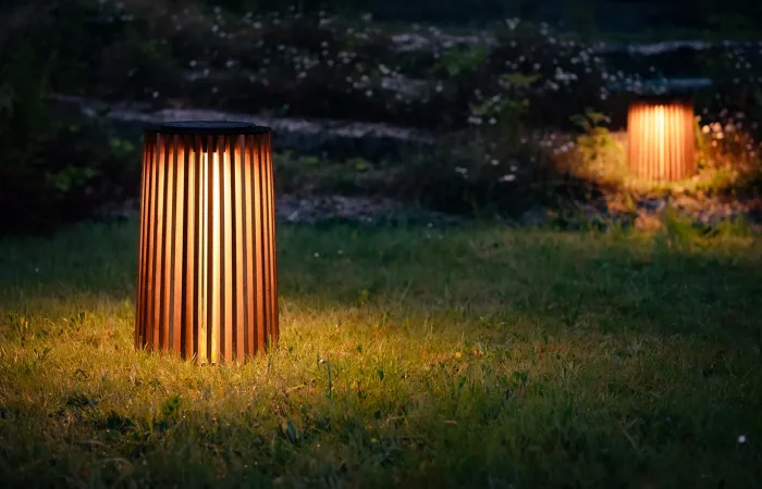 maya lamp a evening view in garden