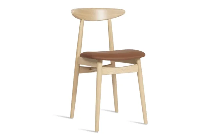 teo oak dining chair upholstered side