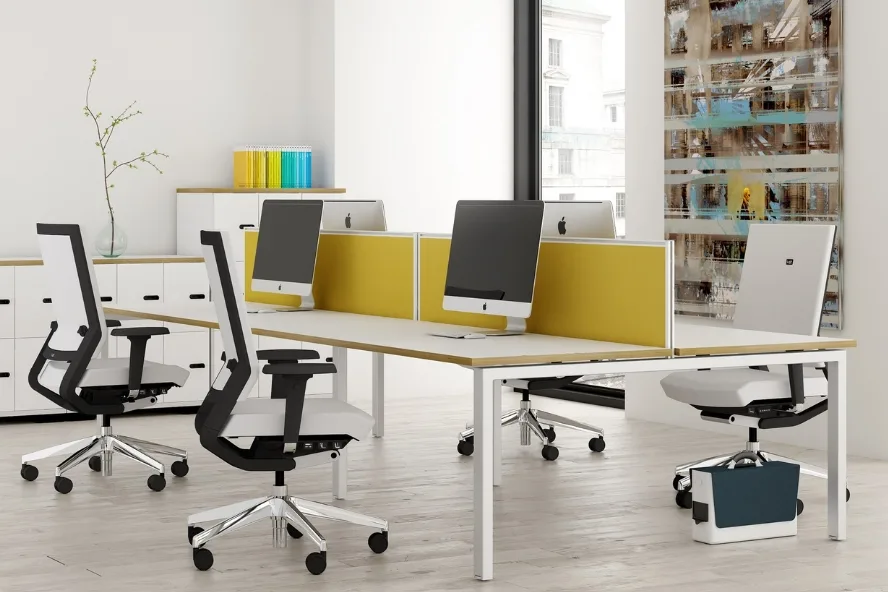 Premium furniture adorns a modern office space - office refurbishment