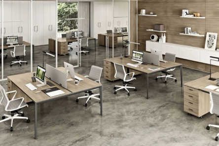 A well-furnished office featuring desks and chairs - office re-engineering